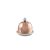 Porcelain Butter Dish With Copper/Chrome Lid