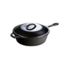 Lodge 10.25inch/3.2Quart Deep Cast Iron Skillet With Lid -Phillip and Lea Store L8CF3 3 adj