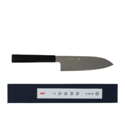 SAKAI KIKUMORI (GINSAN MIRROR) 180mm Santoku -Phillip and Lea Store Satoku 180 Ginsan Mirror a case adj