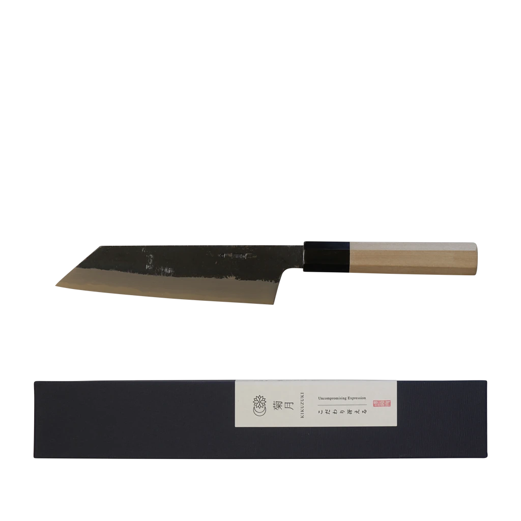 SAKAI KIKUMORI (KURO) 180mm Kiritsuke Santoku SAKAI KIKUMORI (KURO) 180mm Kiritsuke Santoku -Phillip and Lea Store navy b navy box adj